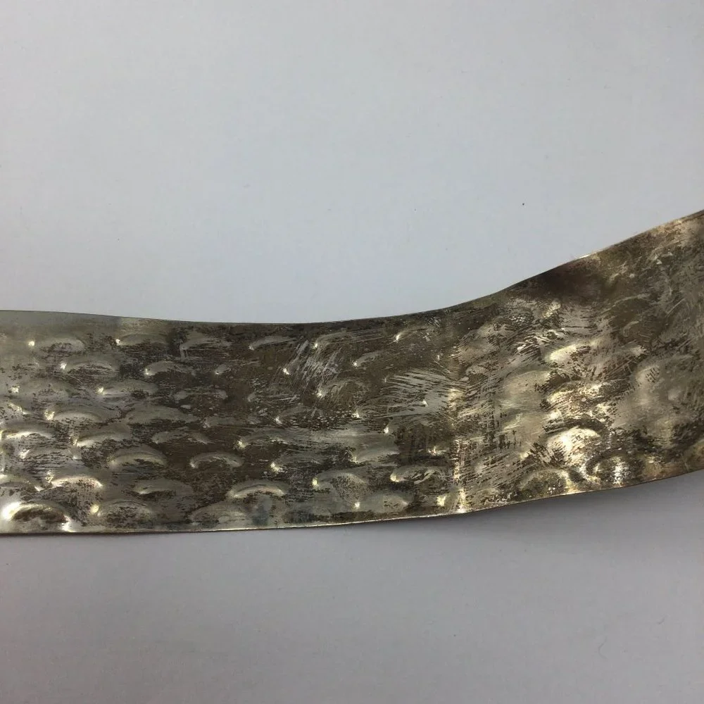 Vintage Silver Tone All Metal Belt Leaf Buckle